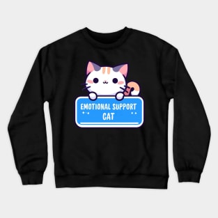 Kawaii Emotional Support Cat Crewneck Sweatshirt